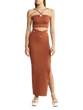 Simon Miller Nana Crop top and Yammin Midi Skirt in Coconut Shell M/L NWT